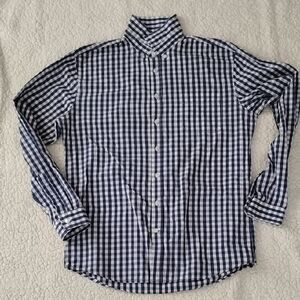 Frank & Oak Navy and White Gingham Shirt